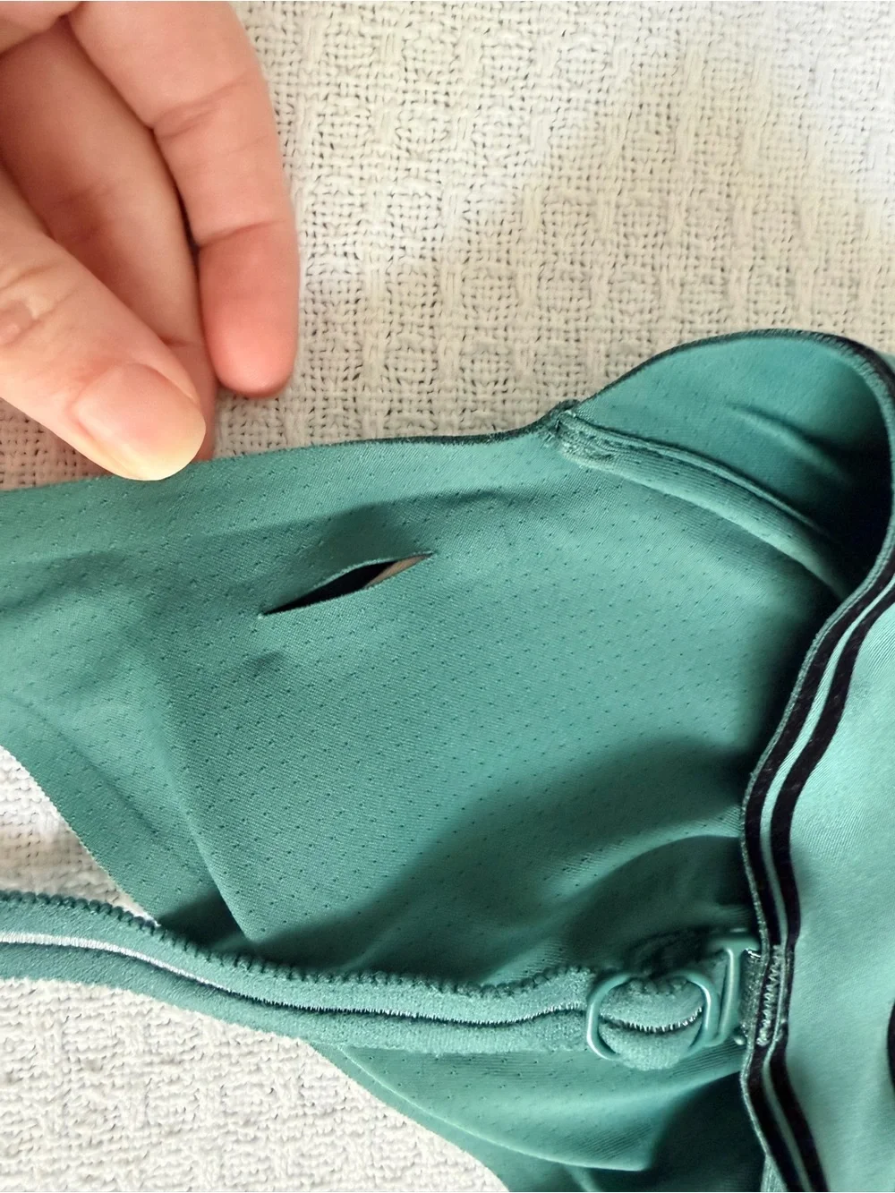 ALO Yoga Teal Sports Bralette with Black Trim